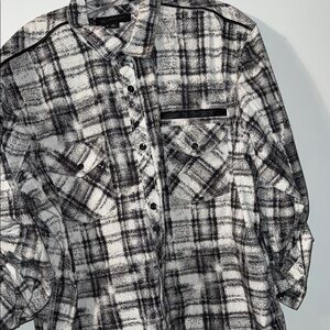 INC International Concepts Black & White Men's XL Button-Down Shirt; like new